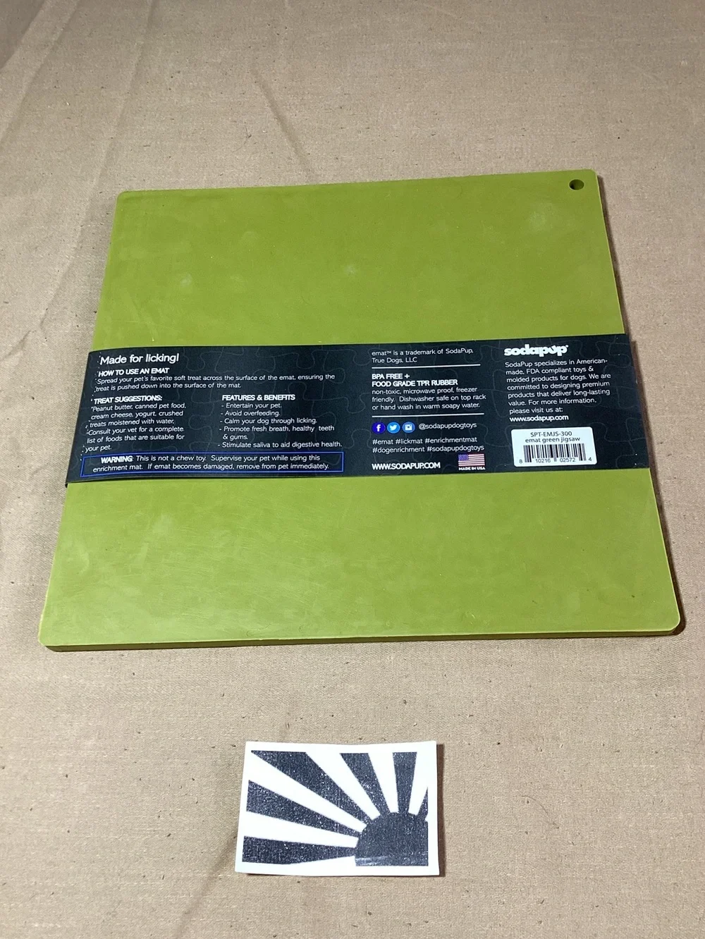 SodaPup eMat Jigsaw Dog Lick Mat, Green